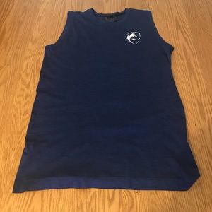 Alphalete Seamless Tank Top, Blue/White (Large)